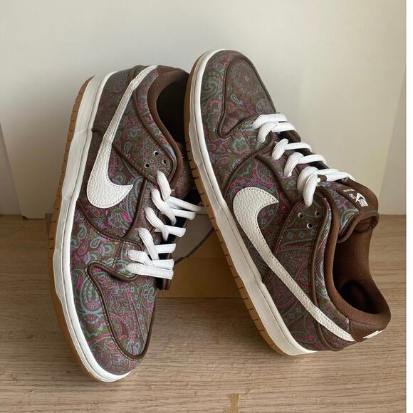 RARE Nike SB Dunk Low Pro Paisley Brown Men Sneakers - Size 11.5 main image 5